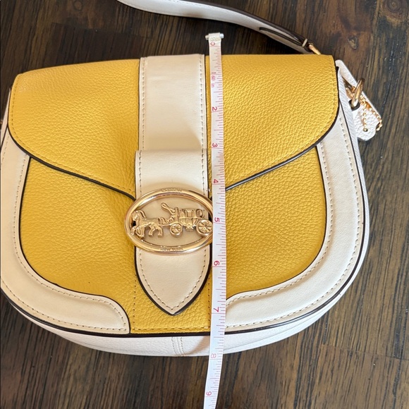 Coach Georgie Saddle Bag Crossbody with Gold Accents pebble leather - Picture 13 of 14